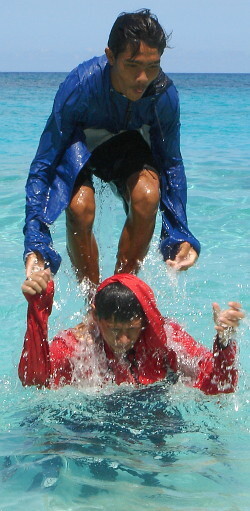 anorak blue red jump boracay